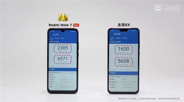 Redmi Note7 Pro против Honor 8X в GeekBench
