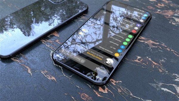 Фронтальная панель смартфона в черном цвете