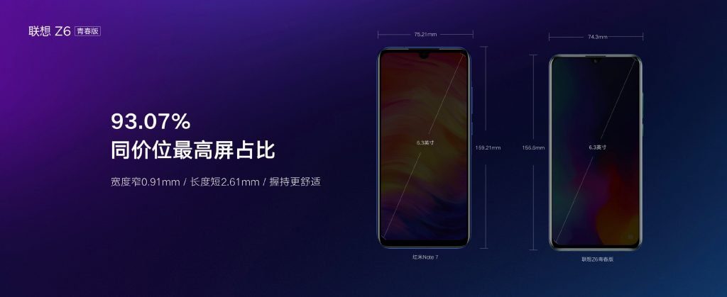 Сравнение габаритов с Redmi Note 7