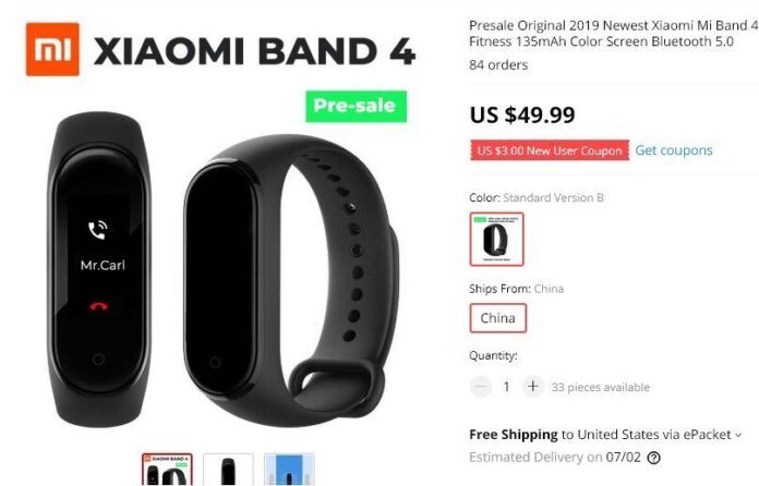 Xiaomi Mi Band 4 доступен для заказа