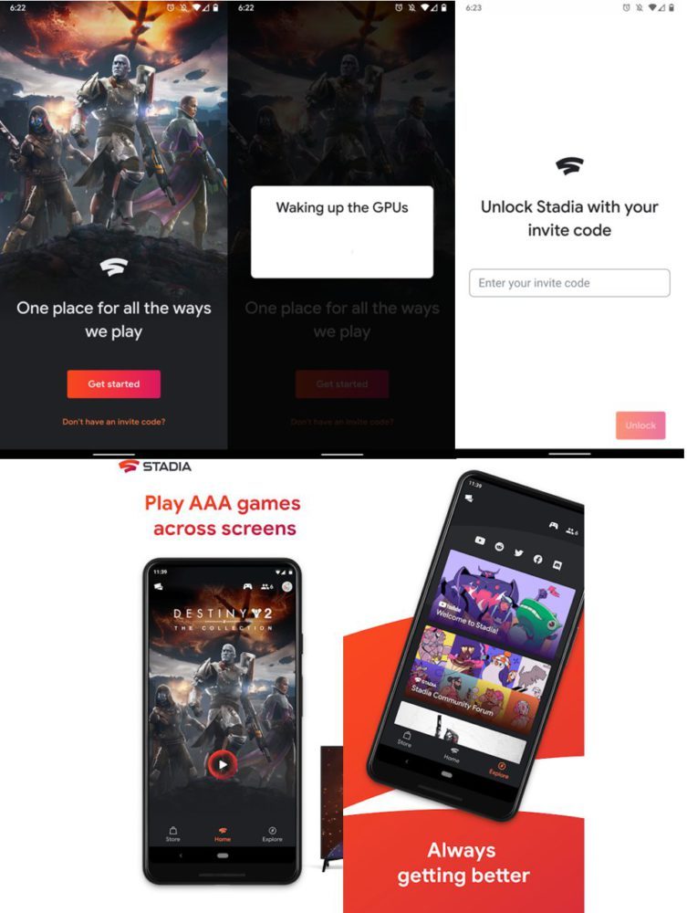 Google Stadia-скрины интерфейса