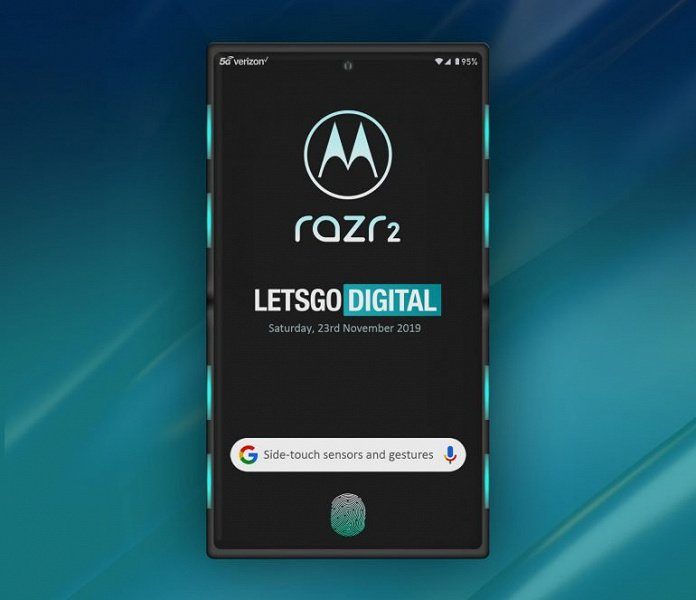 рендерное изображение раскрытой Motorola Razr 2