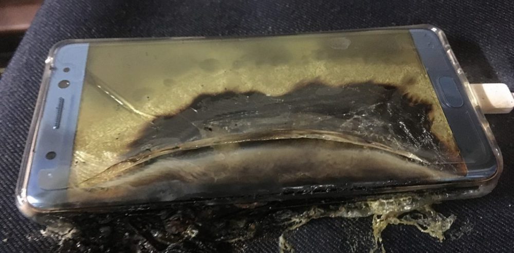 взорванный Samsung Galaxy Note 7