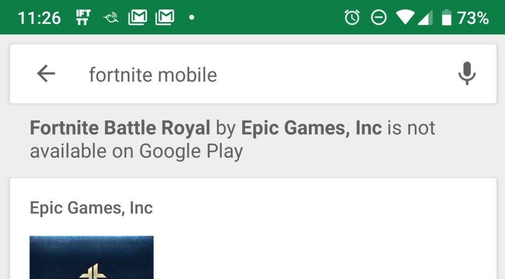 Будет ли Fortnite Mobile распространятся в магазине Google Play Store