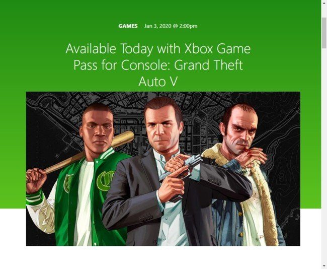 Grand Theft Auto V станет доступна бесплатно только для владельцев Xbox