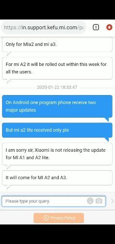 Служба поддержки Xiaomi - на Mi A1 и Mi A2 Lite не придут обновления ОС Android в 10-версии