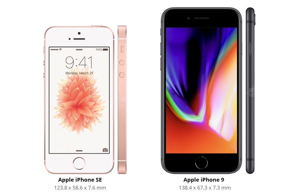 iPhone SE 2 рядом с SE
