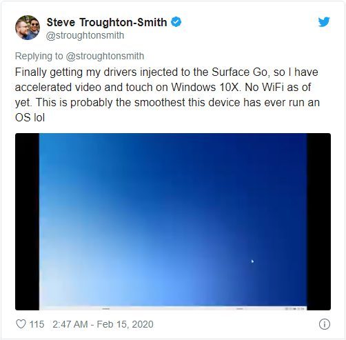 Windows 10x запустили на Surface Go