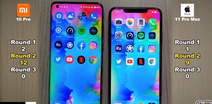 Блогер провел «дуэль» между Mi 10 Pro и iPhone 11 Pro на скорость работы систем