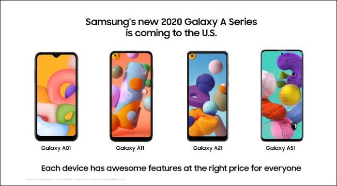 Samsung представила пять моделей в среднем ценовом диапазоне