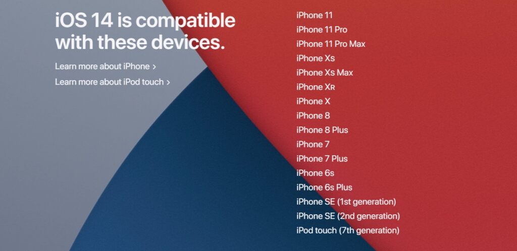 Список смартфонов с iOS 14