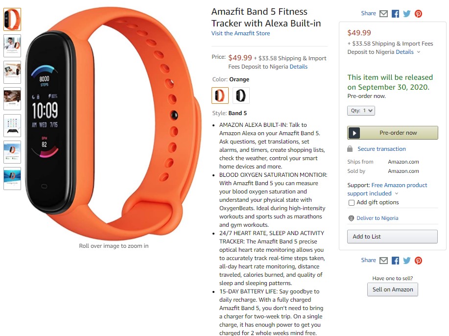 Представлен «убийца» Xiaomi Mi Band 5 – фитнес-трекер Amazfit Band 5