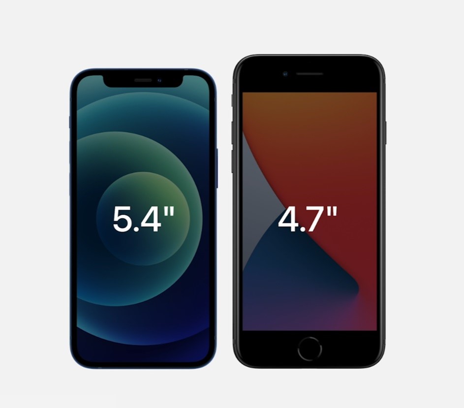 iPhone 12 mini и iPhone SE 2 в наглядном сравнении