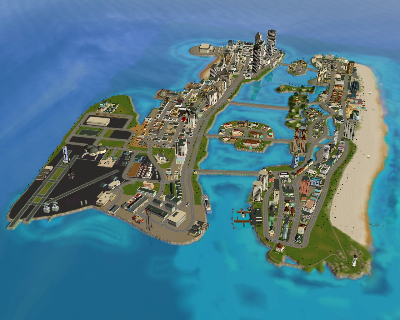 Карта GTA Vice City, прототипом для создания которой послужил город Майами
