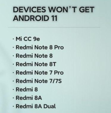 Перечень устройств, которым отказано в получении Android 11