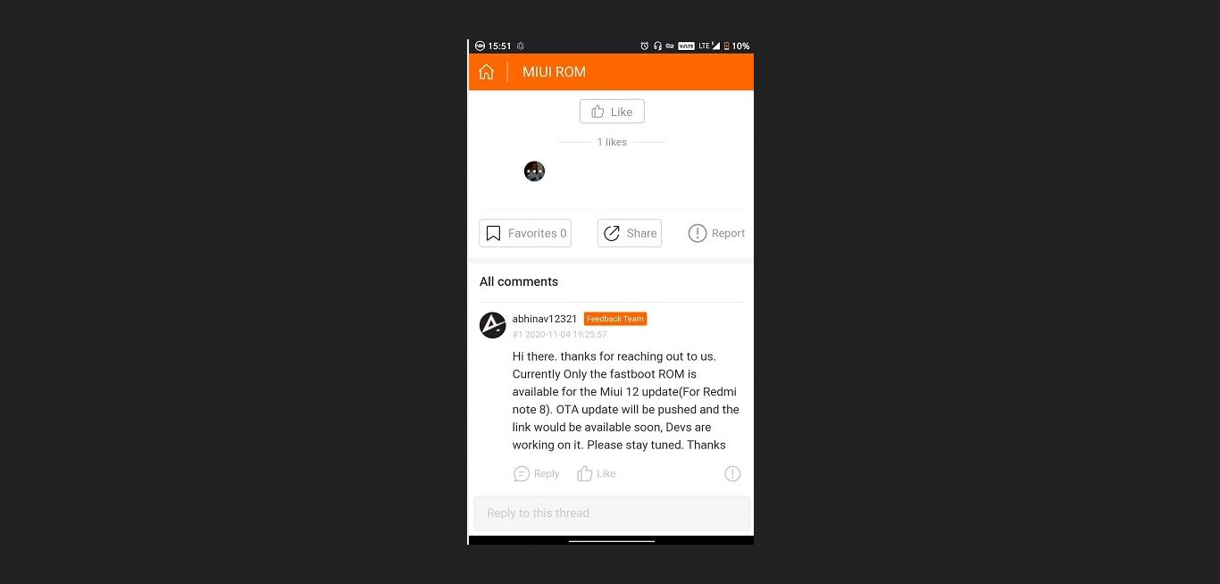 Xiaomi обещает устранить проблему с MIUI 12 для Redmi Note 8 