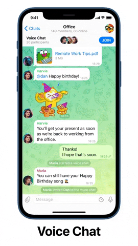Финальное обновление Telegram этого года добавило голосовые чаты