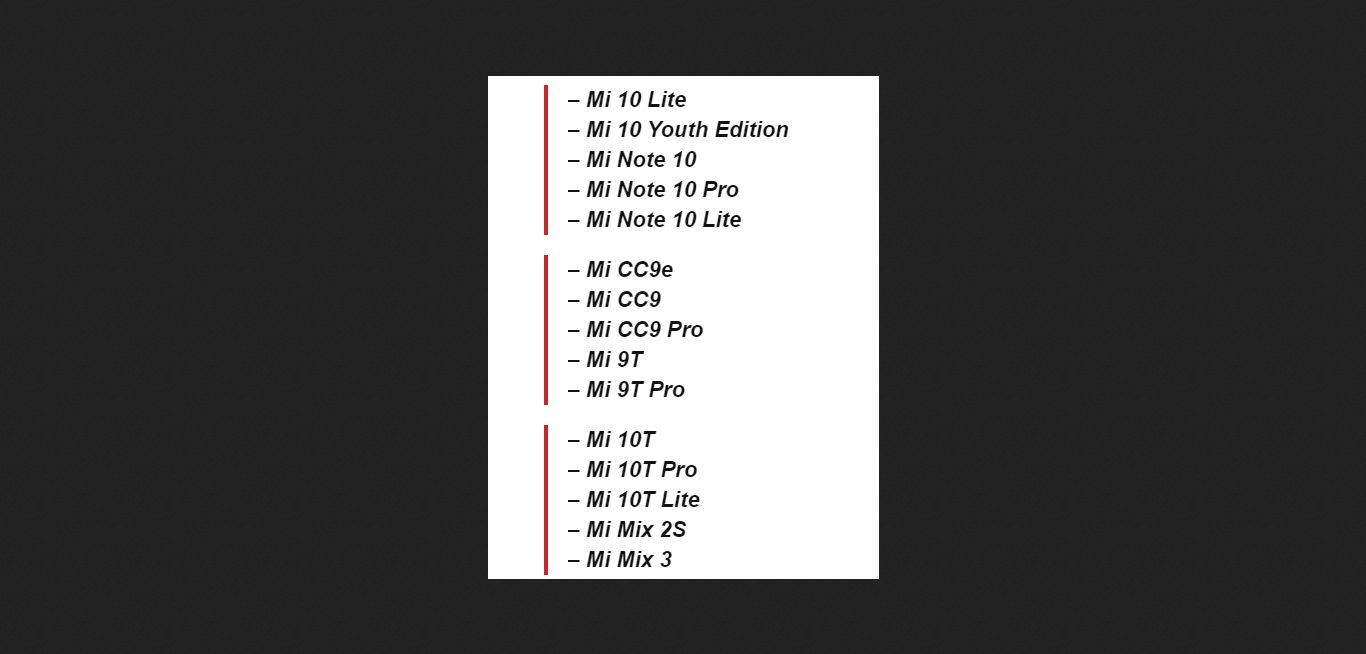 Xiaomi опубликовала список из 78-и смартфонов, которые первыми получат MIUI 12.5