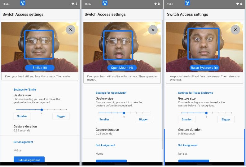 Android 12 научат управлять смартфоном с помощью улыбки, вскидывания бровей и движения глаз