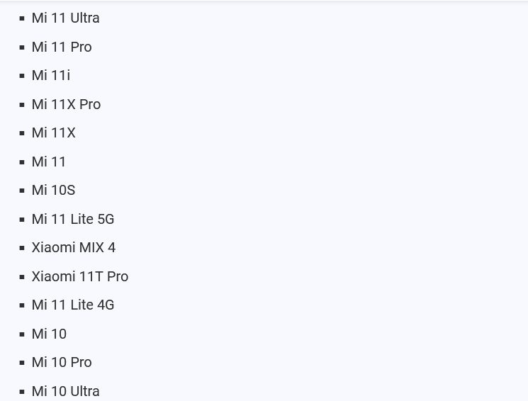 Список устройств Xiaomi, Redmi и Poco, получивших MIUI 12.5 на базе Android 12
