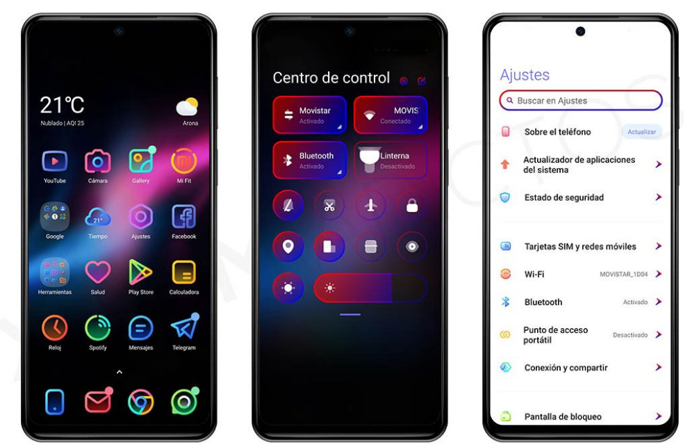 Оригинальная неоновая тема для смартфонов Xiaomi, Redmi и Poco
