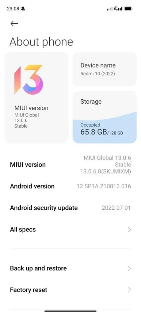 Redmi 10 MIUI 13 V13.0.8.0.SKUMIXM