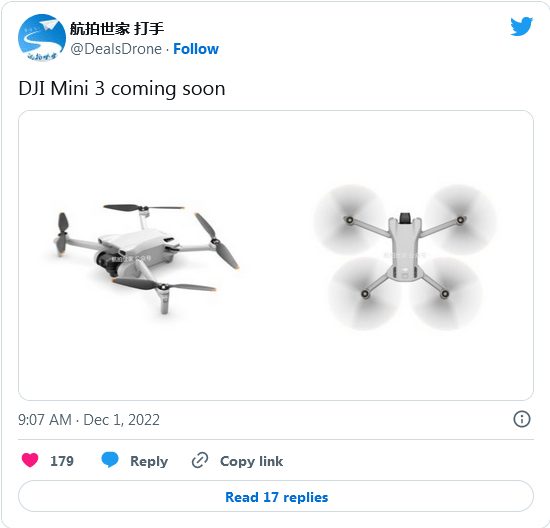 Утечка изображений дрона DJ Mini 3 указывает на его скорую презентацию 