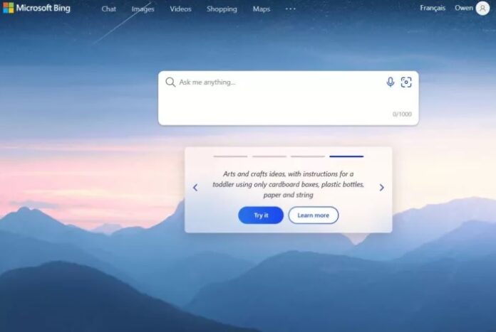 Поисковая система Bing с интегрированным чат-ботом ChatGPT