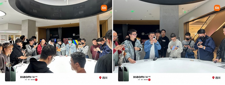 Xiaomi показала фото очередей за смарртфонами Xiaomi 14 в Китае