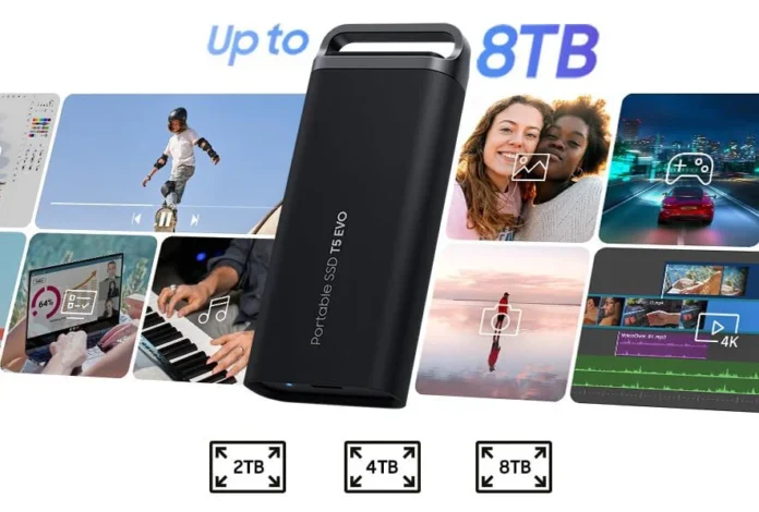 Випущено твердотільний накопичувач Samsung T5 Evo з об'ємом пам'яті до 8 ТБ