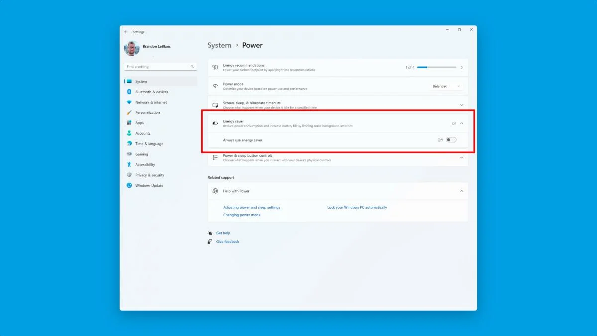 Операционная система Windows 11 пополнилась режимом для увеличения автономности старых ПК и ноутбуков