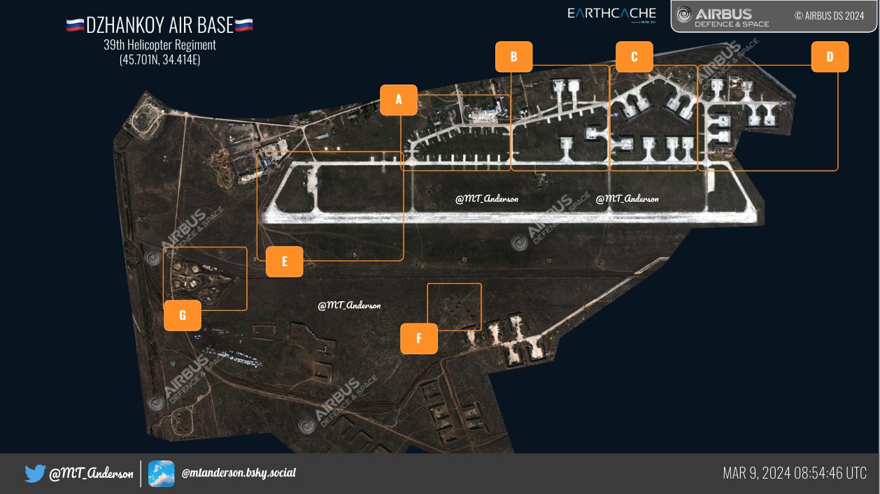 Спутниковые снимки аэродрома "Джанкой": Ми-28, Ка-52, Су-25 и фальшивые цели