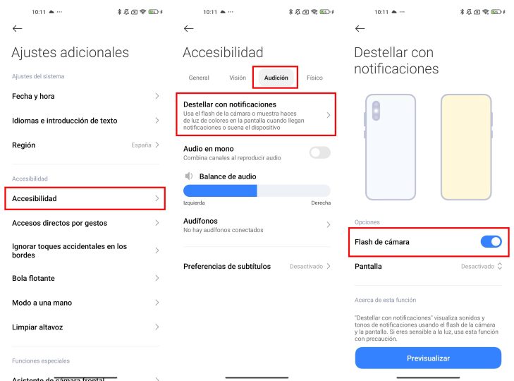 Как настроить вспышку Xiaomi для оповещения об уведомлениях и звонках
